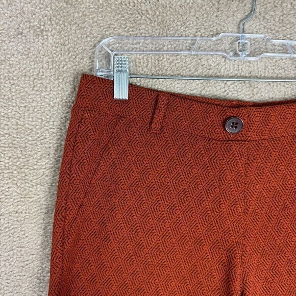 Betabrand Dress Yoga‎ Pants Petite Medium Rust Jacquard Diamond Pull On Straight - Picture 4 of 12
